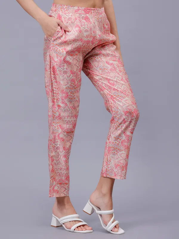 Peach_Printed_hand_work_Co-ords_set