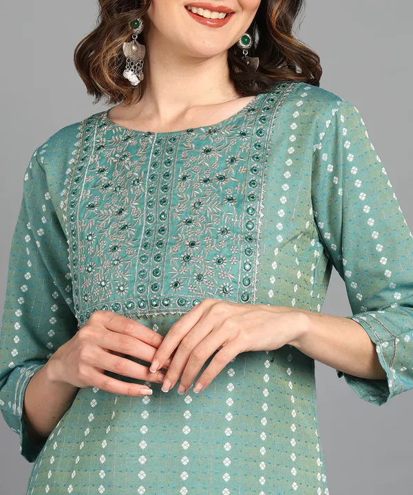 Readiprint_Orange_Blended_Straight_Fit_Kurta_&_Bottom