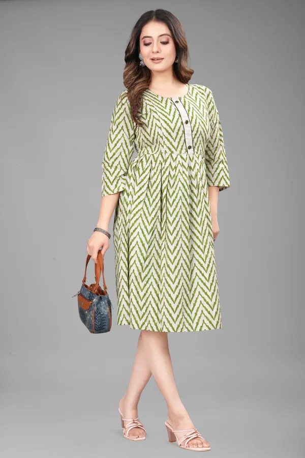 Green_Khadi_Cotton_Printed_Anarkali_Kurta