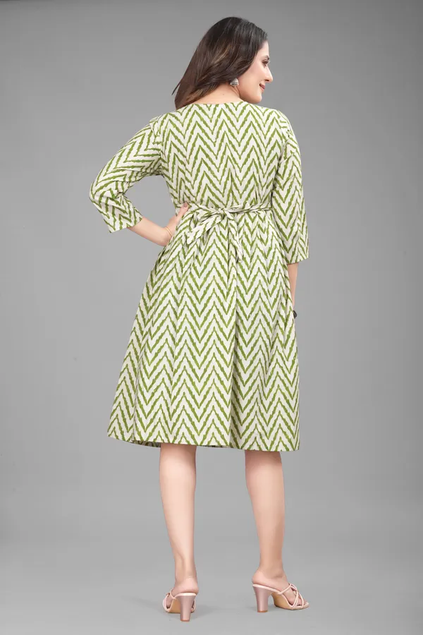 Green_Khadi_Cotton_Printed_Anarkali_Kurta