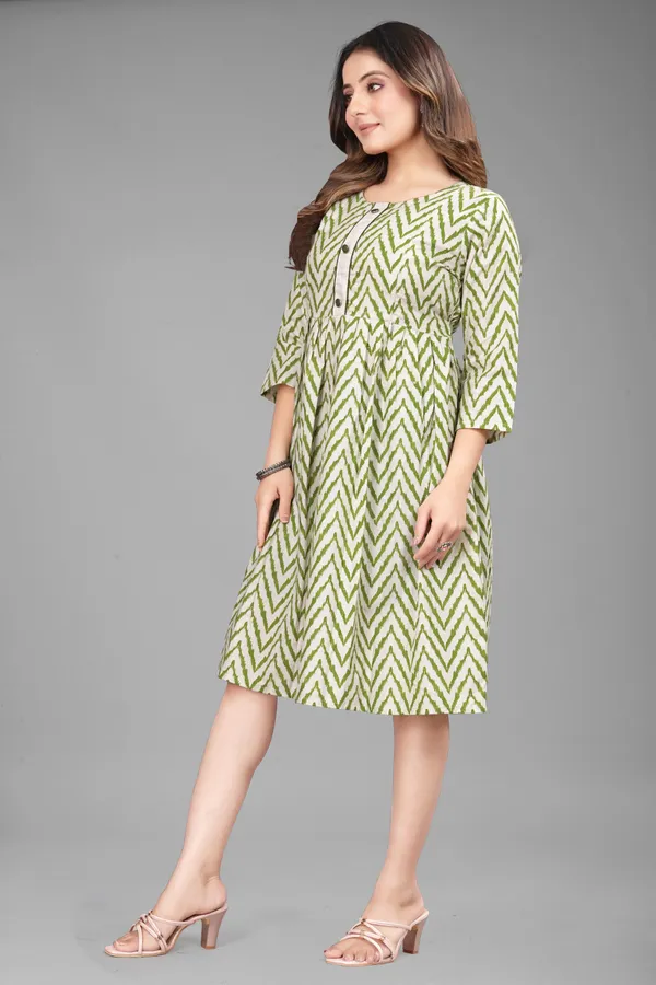 Green_Khadi_Cotton_Printed_Anarkali_Kurta