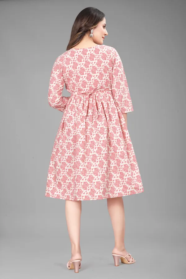 Red_Khadi_Cotton_Printed_Anarkali_Kurta
