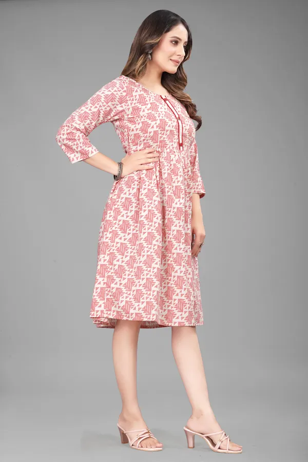 Red_Khadi_Cotton_Printed_Anarkali_Kurta