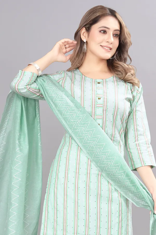 Blue_Pure_Cotton_Solid_Kurta_Pant_Dupatta_Set