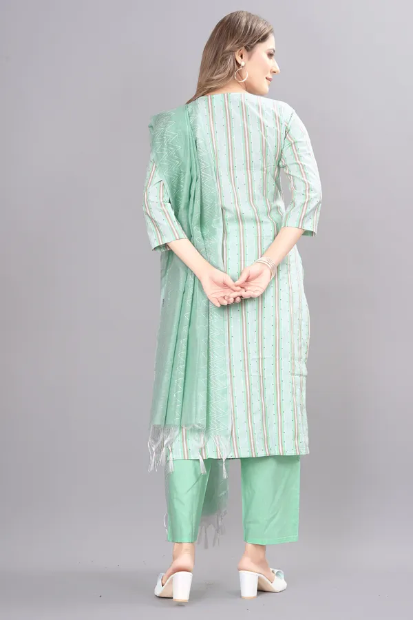Blue_Pure_Cotton_Solid_Kurta_Pant_Dupatta_Set