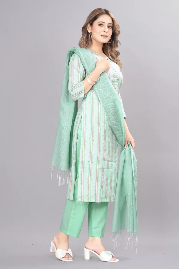 Blue_Pure_Cotton_Solid_Kurta_Pant_Dupatta_Set