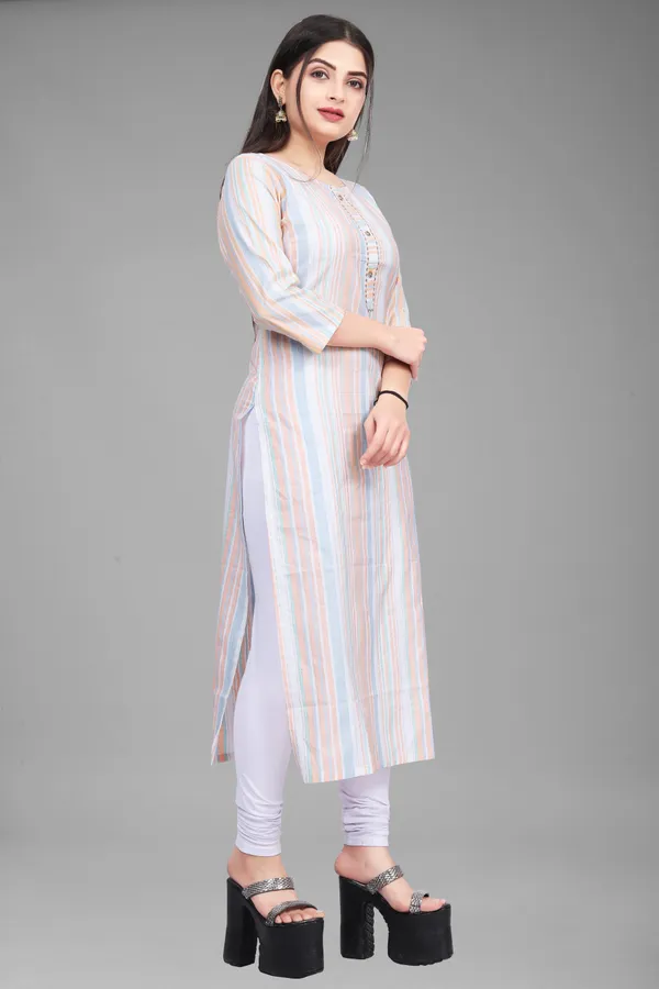 Orange_Cotton_Striped_Straight_Kurta