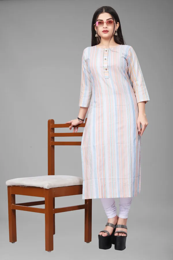 Orange_Cotton_Striped_Straight_Kurta