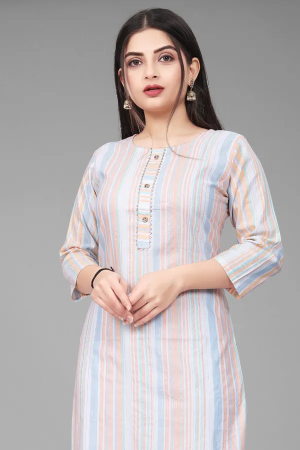 Orange_Cotton_Striped_Straight_Kurta