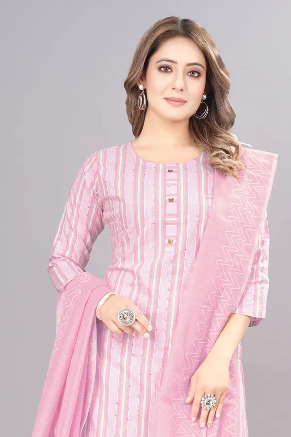 Women_Pure_Cotton_Kurta_Pant_Dupatta_Set