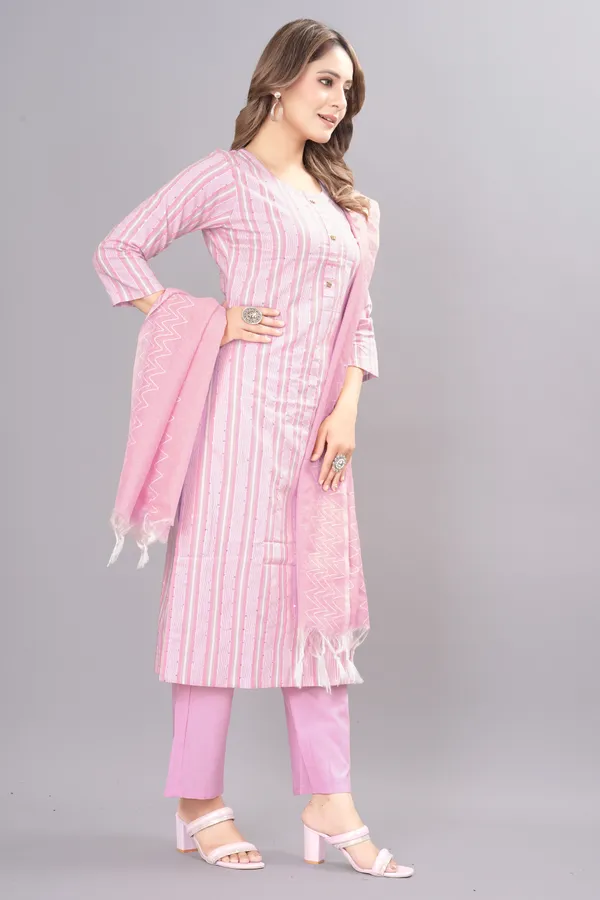 Women_Pure_Cotton_Kurta_Pant_Dupatta_Set