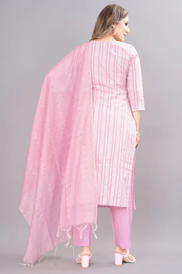 Women_Pure_Cotton_Kurta_Pant_Dupatta_Set