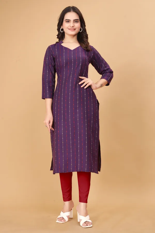 Women_Self_Design_Cotton_Blend_A-line_Kurta