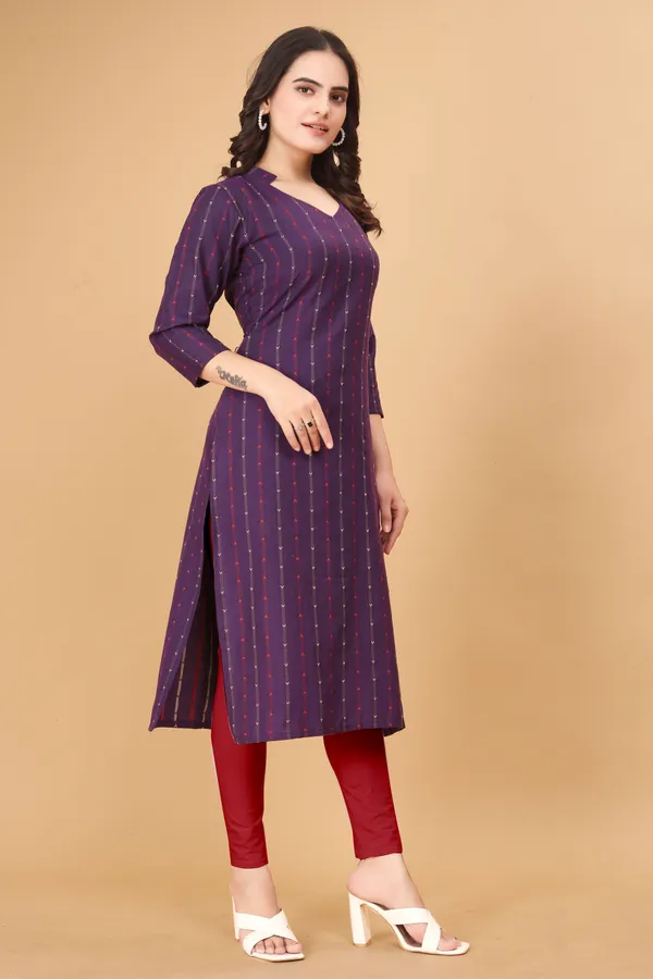 Women_Self_Design_Cotton_Blend_A-line_Kurta