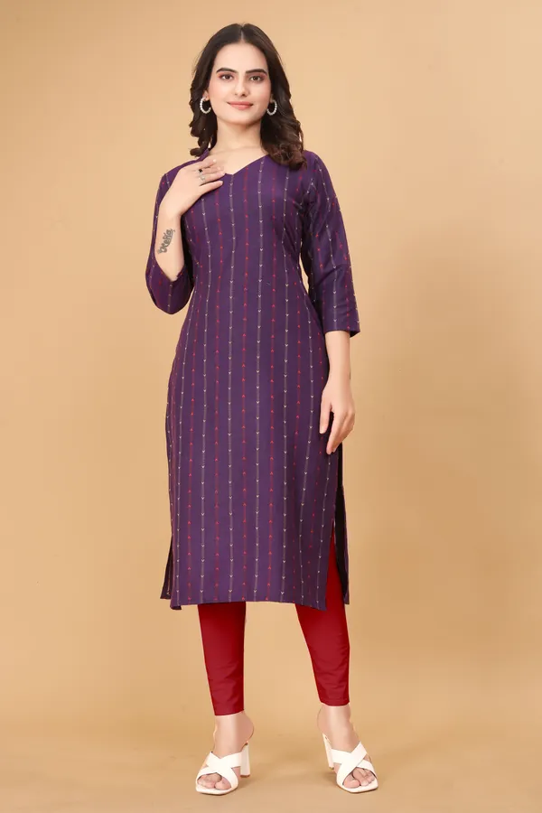 Women_Self_Design_Cotton_Blend_A-line_Kurta