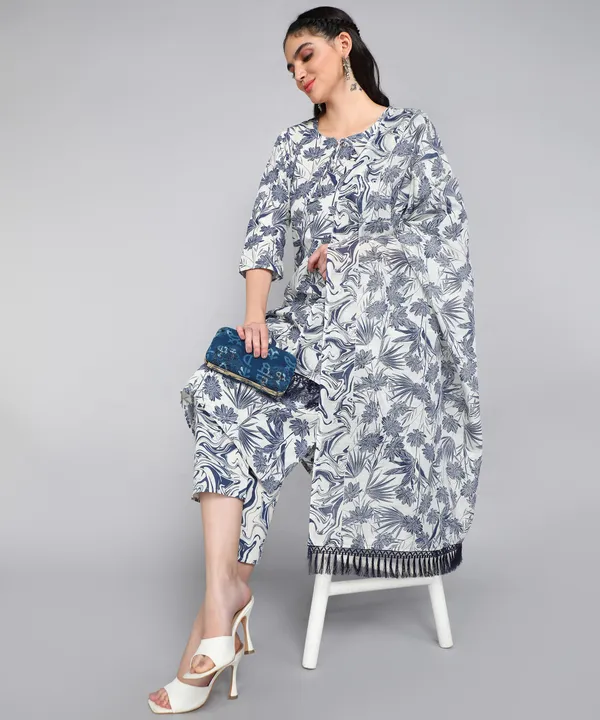 Blue_Pure_Cotton_Printed_Kurta_Pant_Dupatta_Set