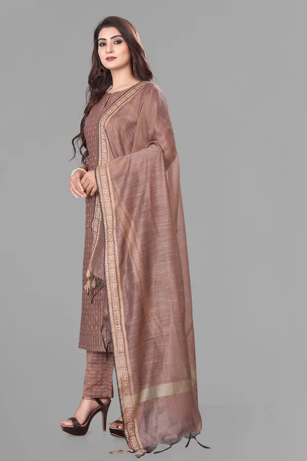 Coffee_Party_Wear_&_Casual_Kurta_Pant_Dupatta_Set