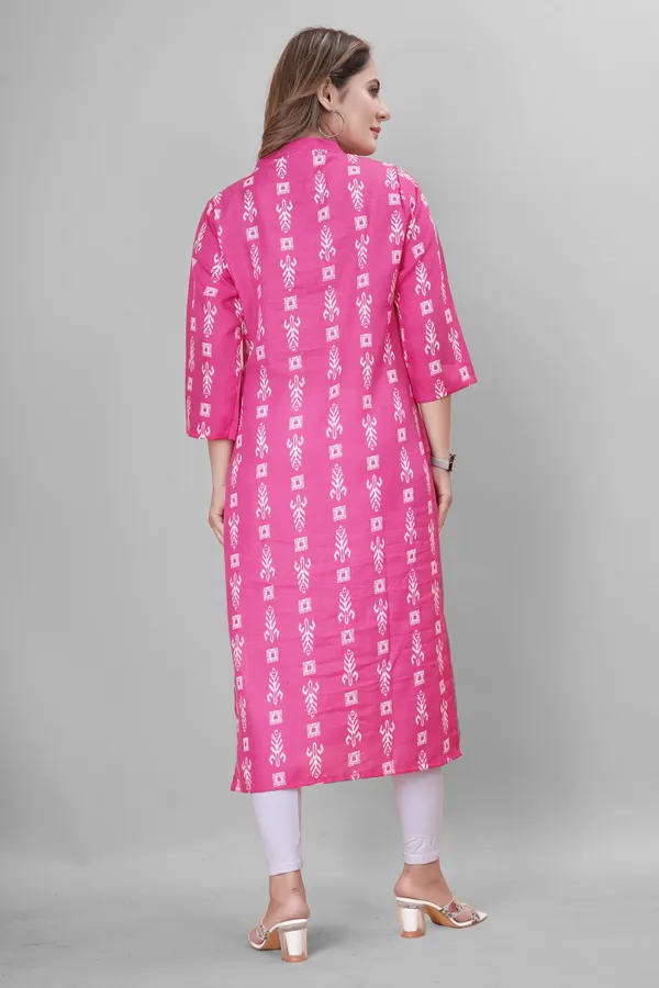 Pink_Cotton_Blend_Striped_A-line_Kurta
