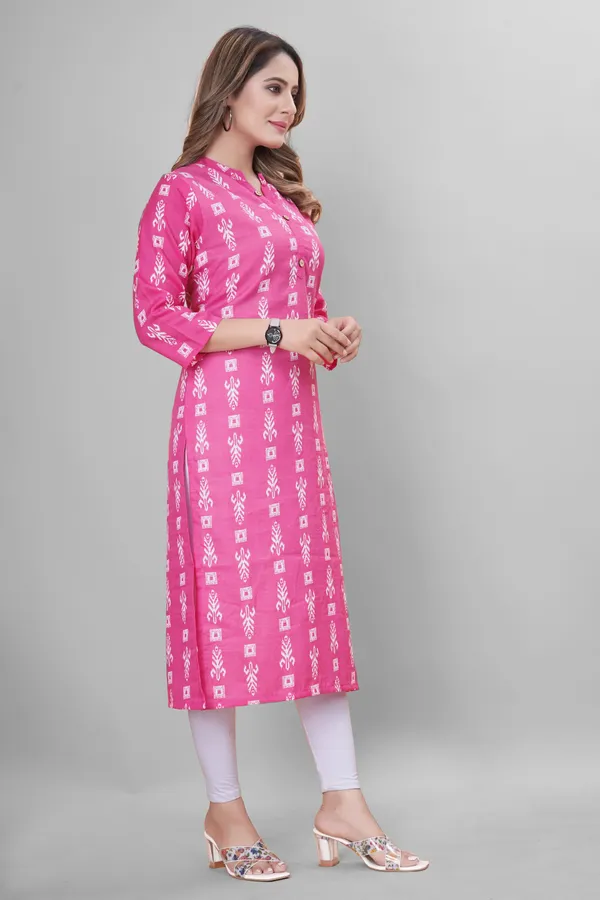 Pink_Cotton_Blend_Striped_A-line_Kurta