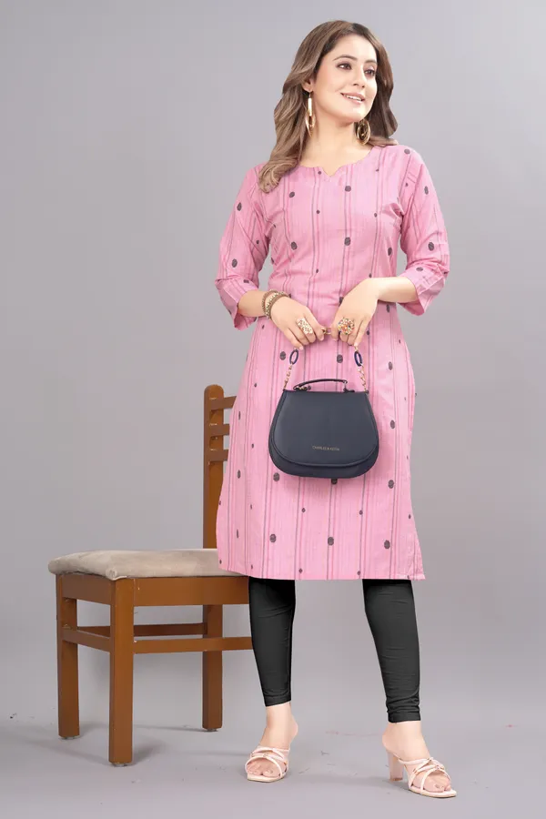 Pink_Cotton_Blend_Striped_Straight_Kurta