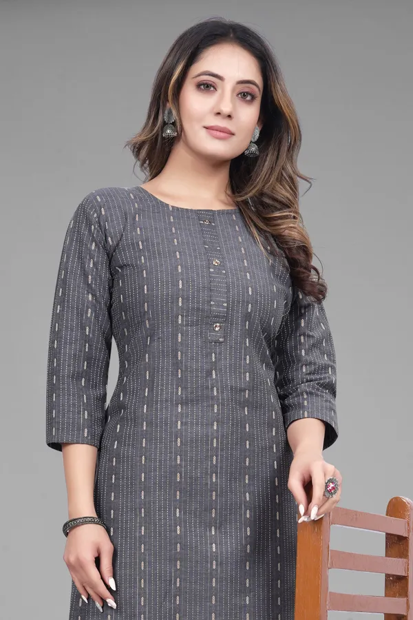 Grey_Cotton_Striped_Straight_Kurta