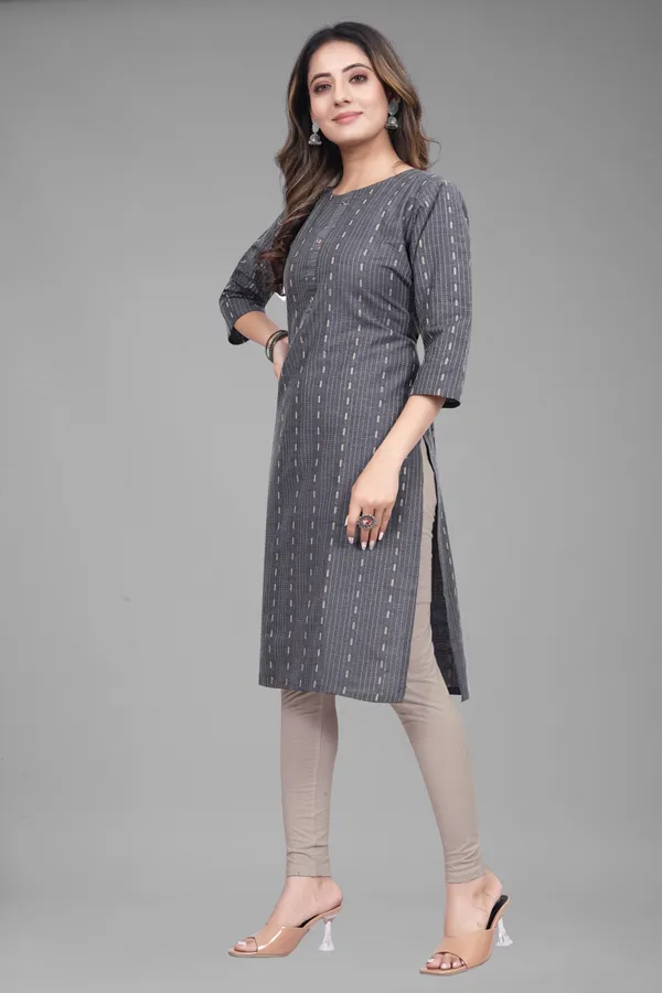 Grey_Cotton_Striped_Straight_Kurta