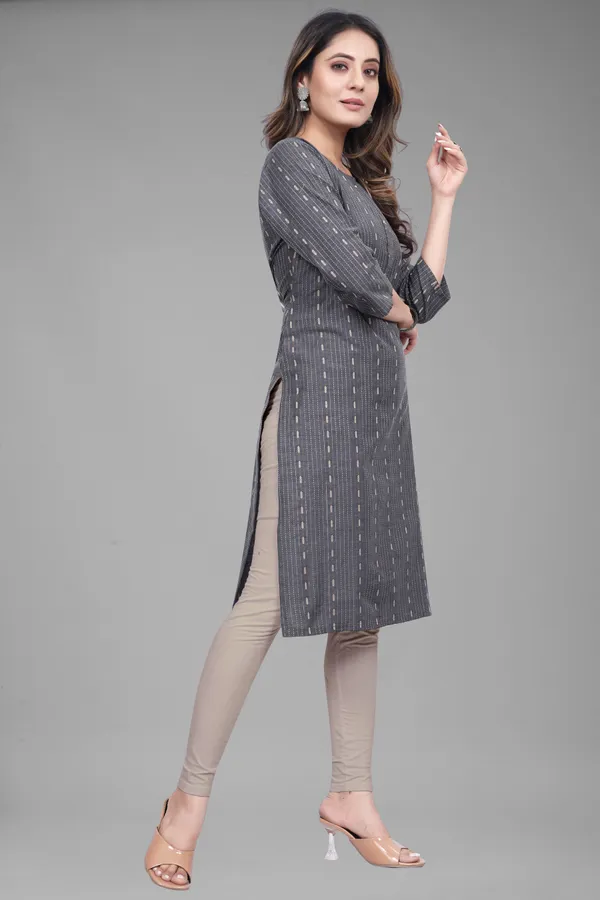 Grey_Cotton_Striped_Straight_Kurta