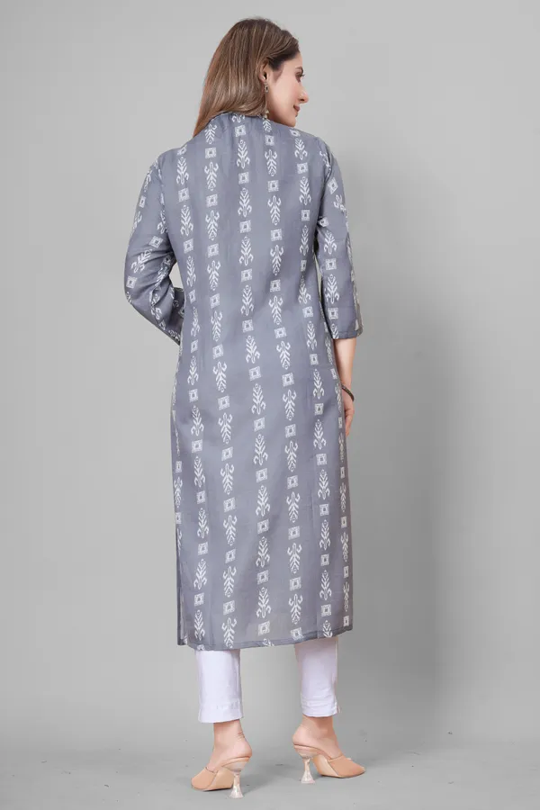 Grey_Cotton_Blend_Striped_A-line_Kurta