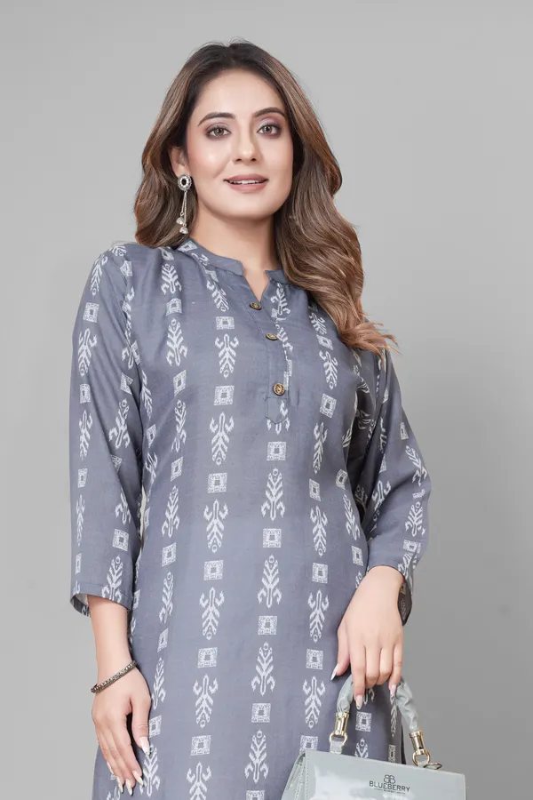 Grey_Cotton_Blend_Striped_A-line_Kurta