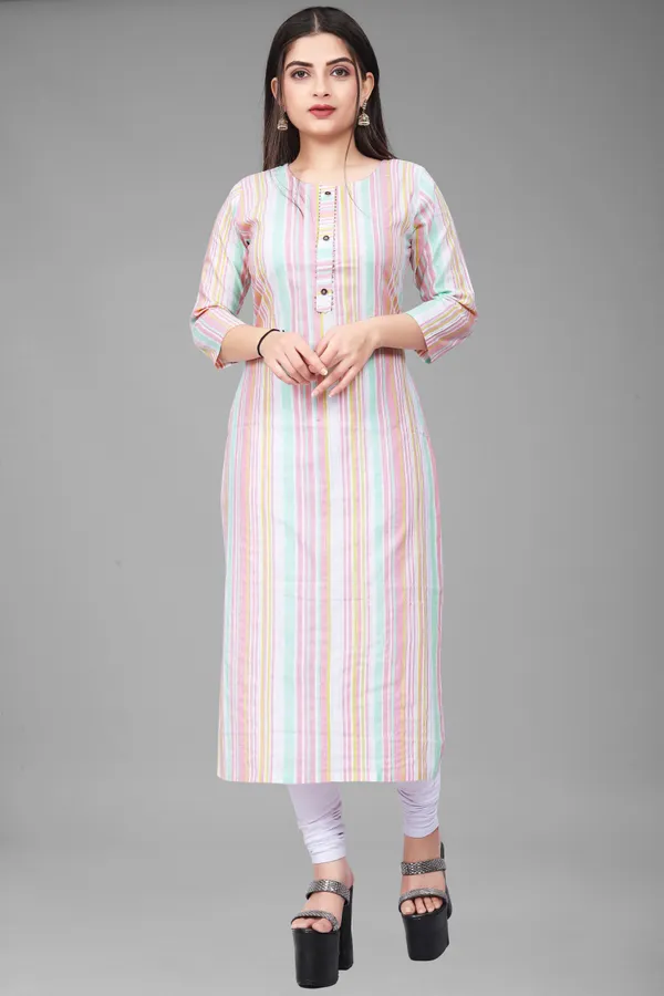 Pink_Cotton__Striped_Straight_Kurta
