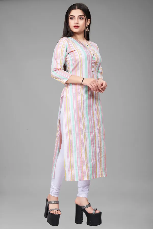 Pink_Cotton__Striped_Straight_Kurta