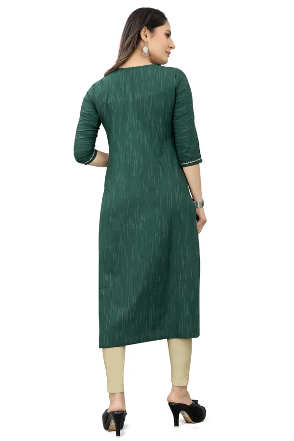 Green_Cotton__Striped_Straight_Kurta