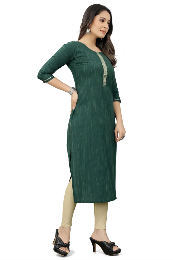 Green_Cotton__Striped_Straight_Kurta