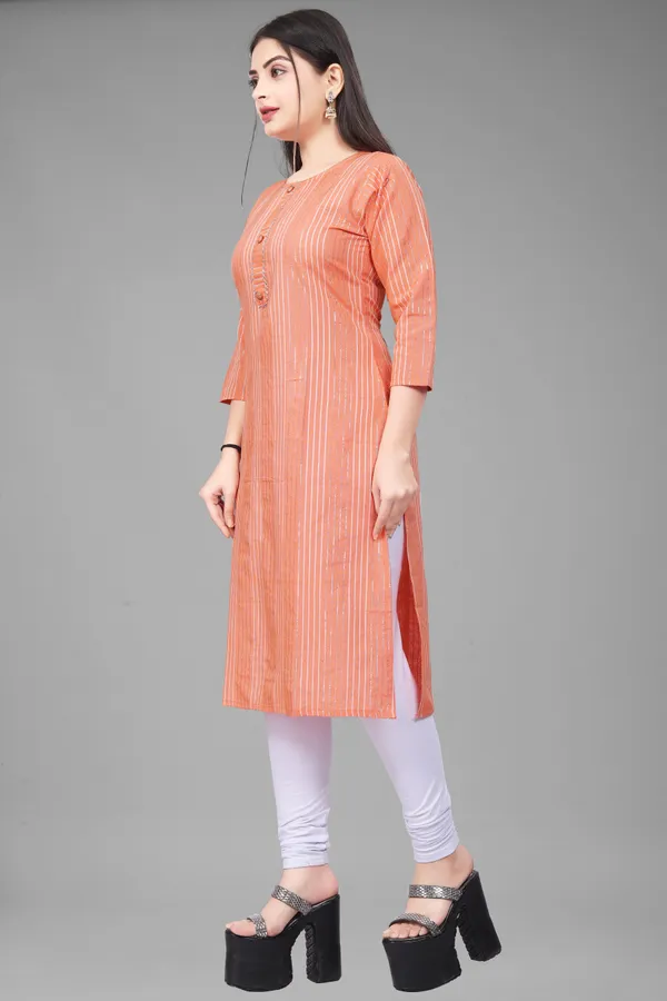 Orange_Cotton_Striped_Straight_Kurta