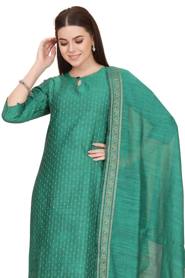 Dark_Green_Party_Wear_&_Casual_Kurta_Pant_Dupatta_Set