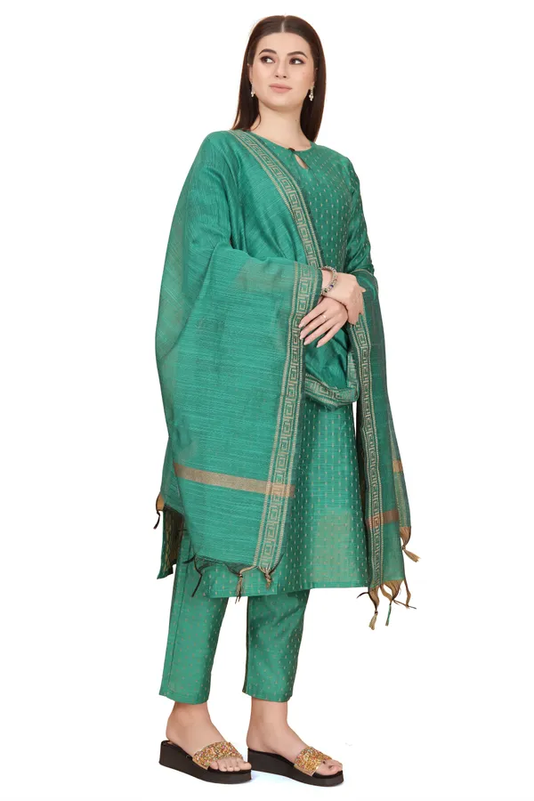 Dark_Green_Party_Wear_&_Casual_Kurta_Pant_Dupatta_Set