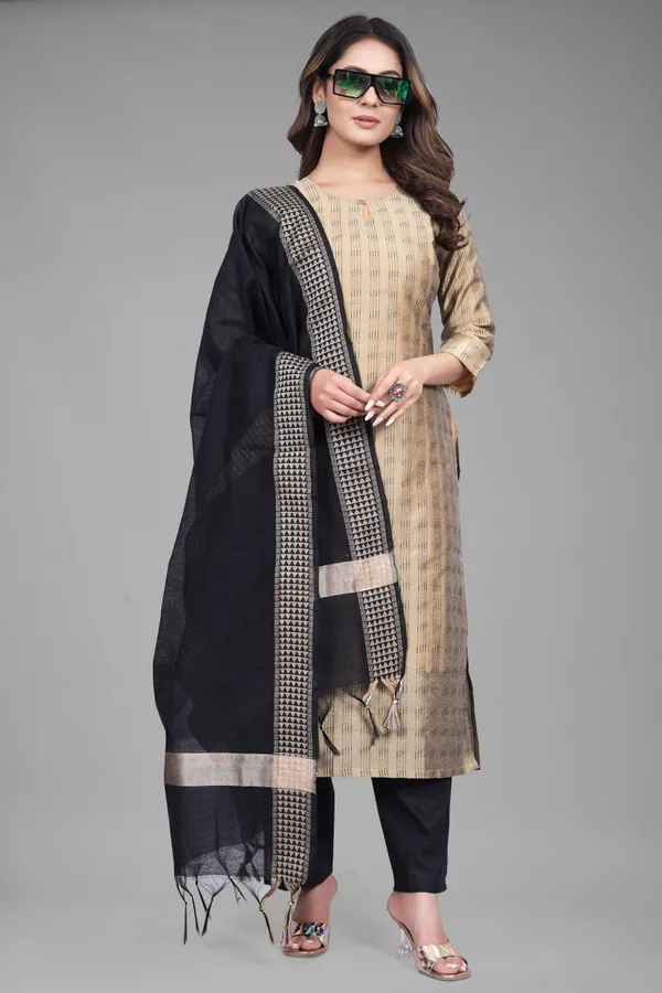 Gold_Party_Wear_&_Casual_Kurta_Pant_Dupatta_Set