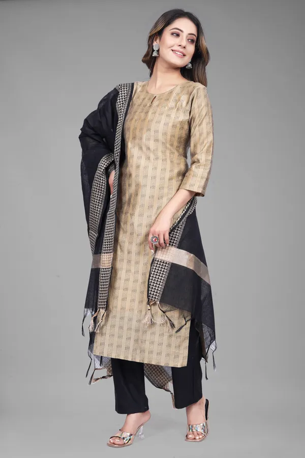 Gold_Party_Wear_&_Casual_Kurta_Pant_Dupatta_Set