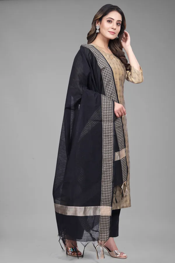Gold_Party_Wear_&_Casual_Kurta_Pant_Dupatta_Set