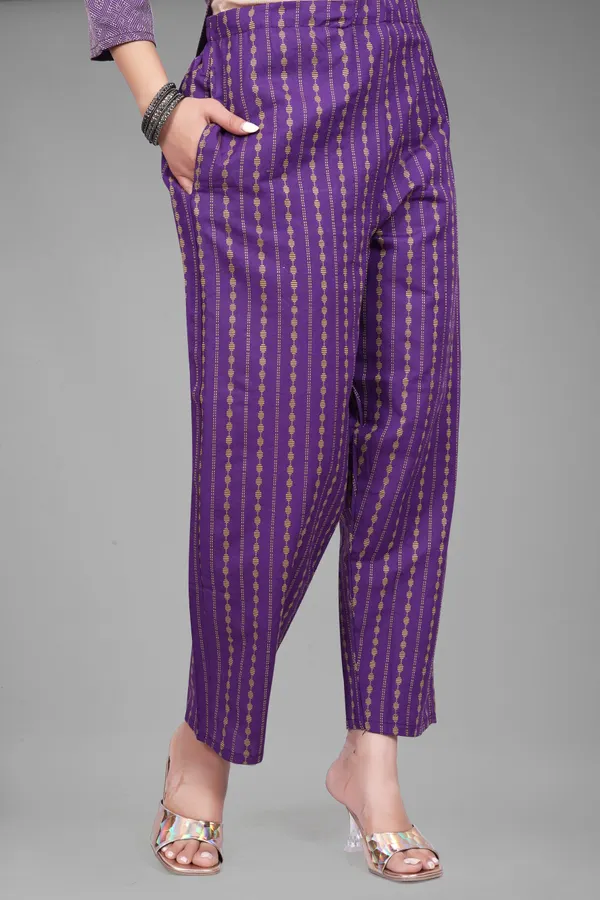 Purple_Khadi_Cotton_Self_Design_Kurta_Pant_Dupatta_Set