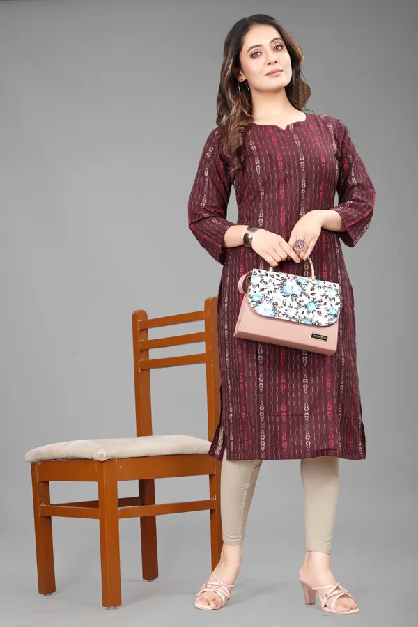 Purple_Cotton_Woven_Design_A-line_Kurta