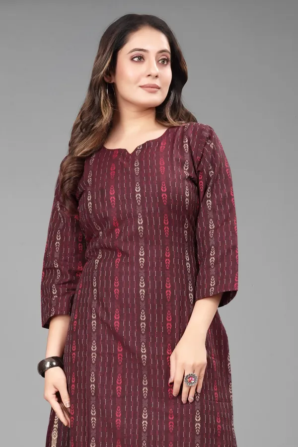 Purple_Cotton_Woven_Design_A-line_Kurta