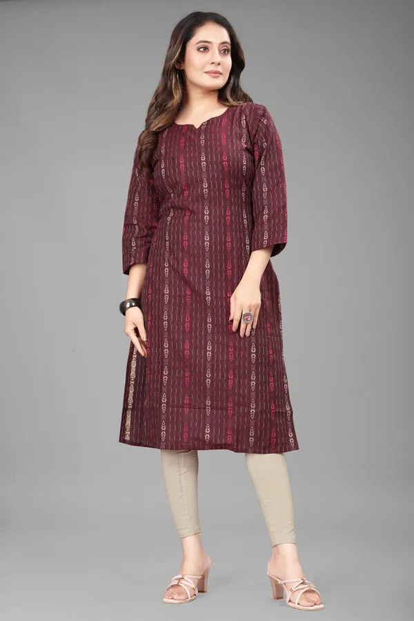Purple_Cotton_Woven_Design_A-line_Kurta