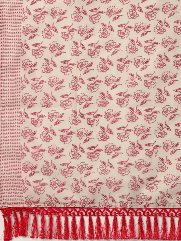 Red_Pure_Cotton_floral_printed_Kurta_Pant_Dupatta_Set