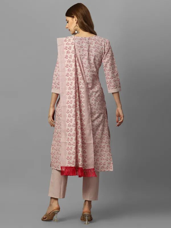 Red_Pure_Cotton_floral_printed_Kurta_Pant_Dupatta_Set