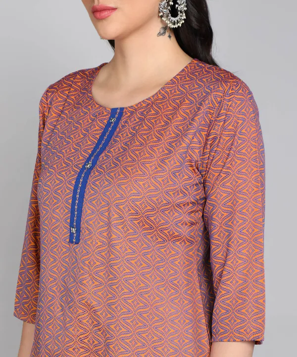 Orange_Pure_Cotton_Solid_Kurta_Pant_Dupatta_Set
