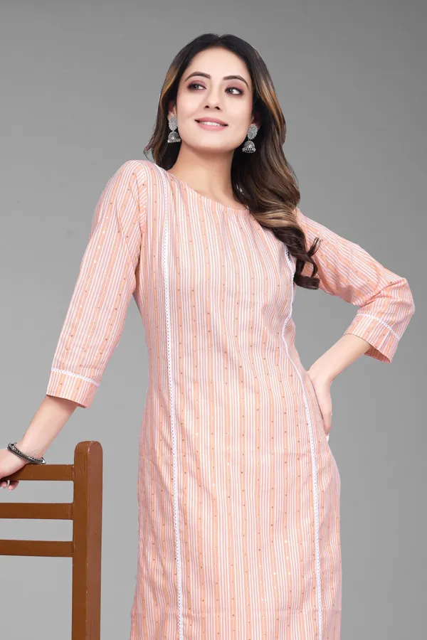 Orange_Cotton_Blend_Striped_Straight_Kurta