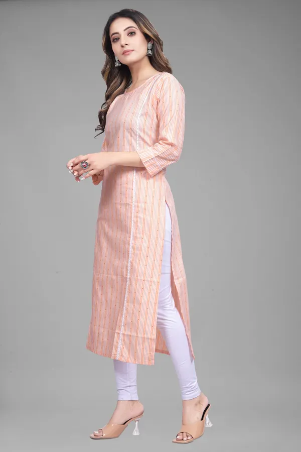 Orange_Cotton_Blend_Striped_Straight_Kurta