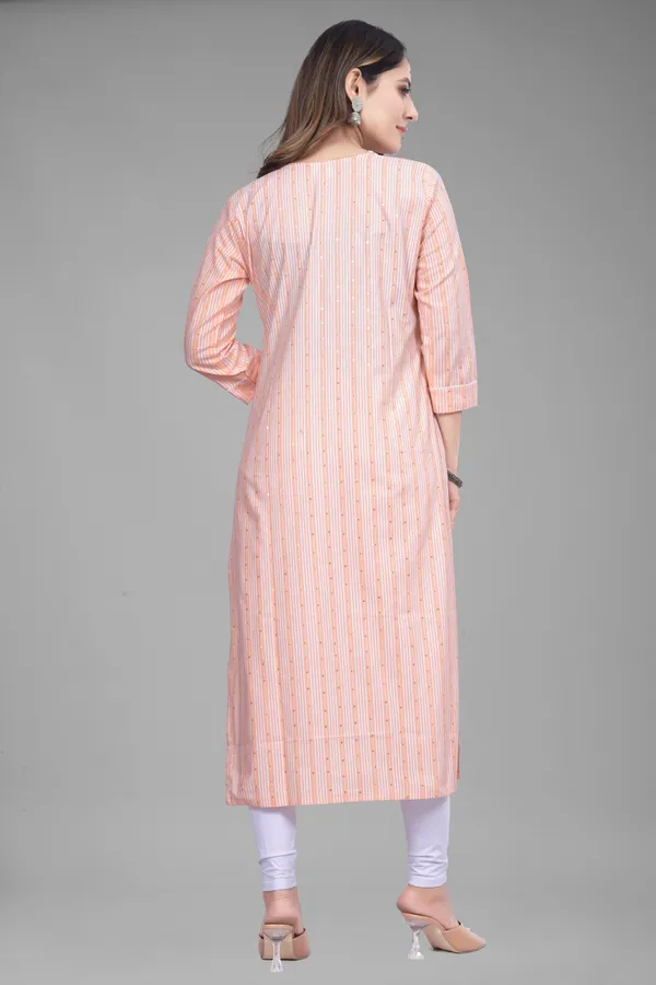 Orange_Cotton_Blend_Striped_Straight_Kurta