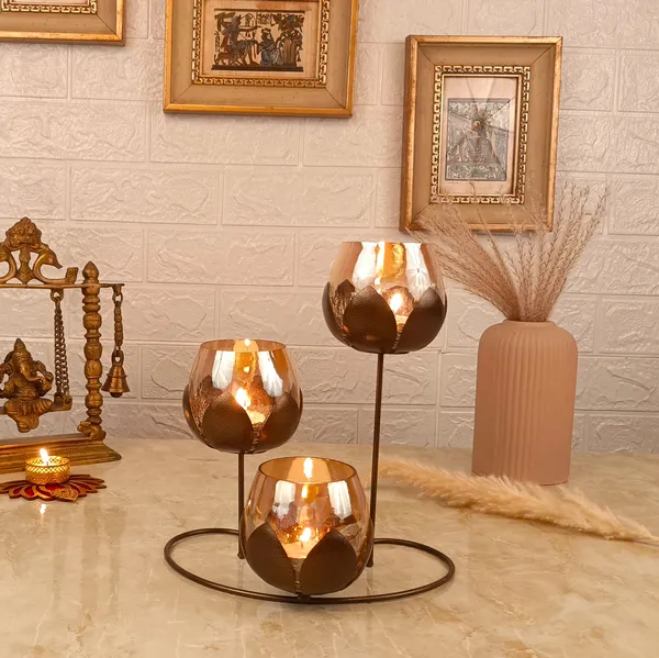 Lotus_Candle_Holder_with_3_Glass_Decorative_Items_for_Dining_Table_(Small)_|_House_Warming_Gifts_for_New_Home_|_Decorations_Items_for_Home_(Metal)